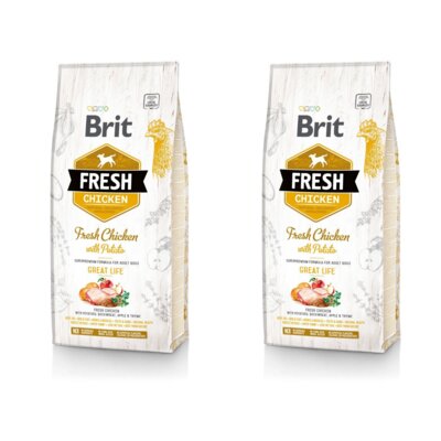 Karma dla psa BRIT Fresh Kurczak z ziemniakami 2 x 12 kg