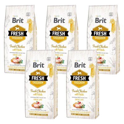 Karma dla psa BRIT Fresh Kurczak z ziemniakami 5 x 2.5 kg