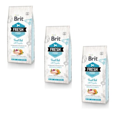 Karma dla psa BRIT Fresh Adult Fish & Pumpkin 3 x 12 kg