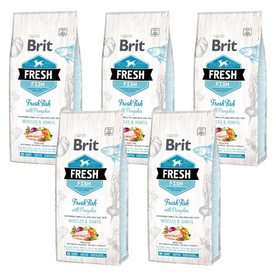 Karma dla psa BRIT Fresh Ryba z dynią 5 x 2.5 kg