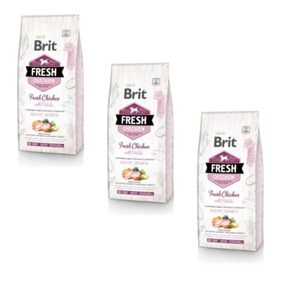 Karma dla psa BRIT Fresh Puppy Chicken & Potato 3 x 12 kg