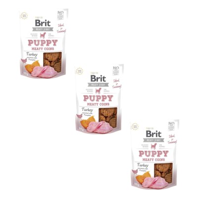 Przysmak dla psa BRIT Jerky Puppy Turkey Meaty Coins Indyk 3 x 80 g