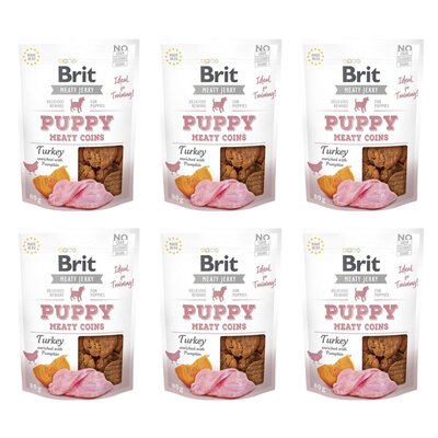 Przysmak dla psa BRIT Jerky Puppy Turkey Meaty Coins Indyk 6 x 80 g