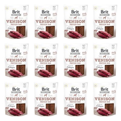 Przysmak dla psa BRIT Jerky Venison Protein Bar Dziczyzna 12 x 80 g