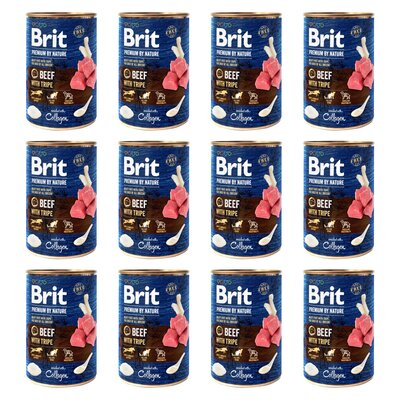 Karma dla psa BRIT Premium by Nature Wołowina z podrobami 12 x 400 g