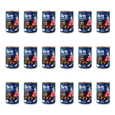 Karma dla psa BRIT Premium by Nature Wołowina z podrobami 18 x 400 g
