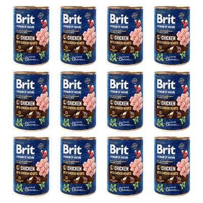 Karma dla psa BRIT Premium By Nature Chicken&Hearts Kurczak 12 x 400 g