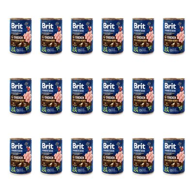 Karma dla psa BRIT Premium by Nature Kurczak z sercami 18 x 400 g