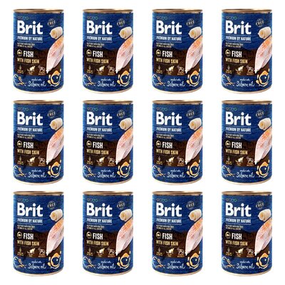 Karma dla psa BRIT Premium By Nature Fish&Fish Skin Ryba z rybią skórą 12 x 400 g
