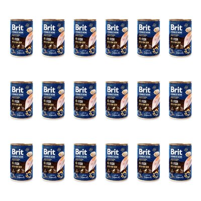 Karma dla psa BRIT Premium By Nature Fish&Fish Skin Ryba z rybią skórą 18 x 400 g