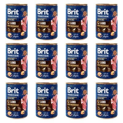 Karma dla psa BRIT Premium By Nature Lamb&Buckwheat Jagnięcina z gryką 12 x 400 g