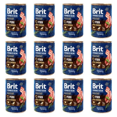 Karma dla psa BRIT Premium By Nature Pork&Trachea Wieprzowina z tchawicą 12 x 400 g