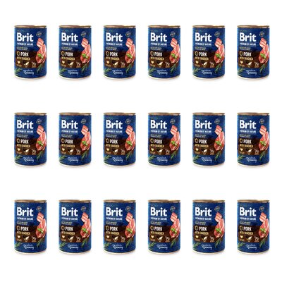 Karma dla psa BRIT Premium By Nature Pork & Trachea Wieprzowina z tchawicą 18 x 400 g