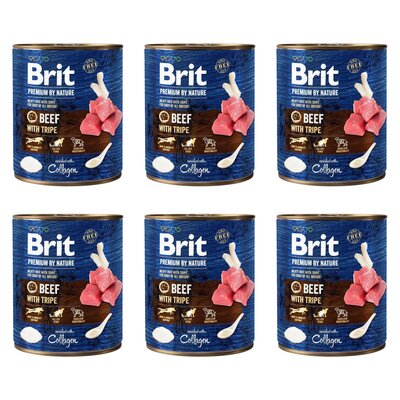 Karma dla psa BRIT Premium By Nature Wołowina z flakami 6 x 800 g