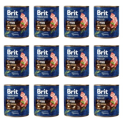 Karma dla psa BRIT Premium By Nature Wieprzowina z tchawicą 12 x 800 g