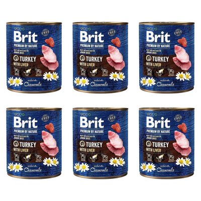 Karma dla psa BRIT Premium By Nature Indyk z wątróbką 6 x 800 g