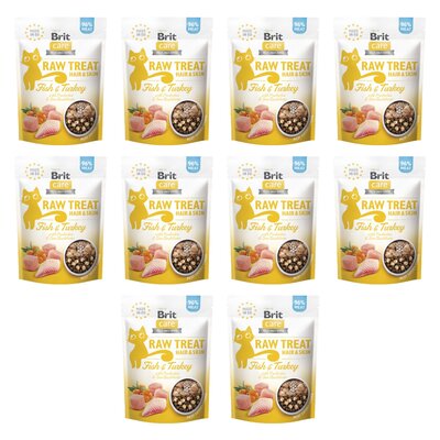 Przysmak dla kota BRIT Raw Treat Cat Hair&Skin Ryba i Indyk 10 x 40 g