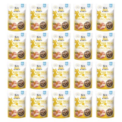Przysmak dla kota BRIT Raw Treat Cat Hair&Skin Ryba i Indyk 20 x 40 g