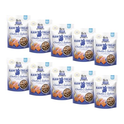 Przysmak dla kota BRIT Raw Treat Cat Kitten Kurczak z łososiem 10 x 40 g