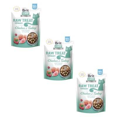 Przysmak dla kota BRIT Raw Treat Cat Urinary Kurczak z indykiem 3 x 40 g
