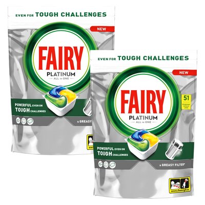 Kapsułki do zmywarki FAIRY Platinum All in One Lemon - 102 szt.