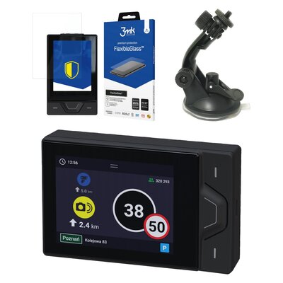 Antyradar YANOSIK RS + Dożywotni abonament + Uchwyt z gwintem YANOSIK do RS + Szkło hybrydowe 3MK Yanosik RS