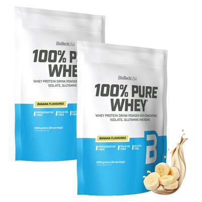 Odżywka białkowa BIOTECH 100 Pure Whey Bananowy (2 x 1000 g)