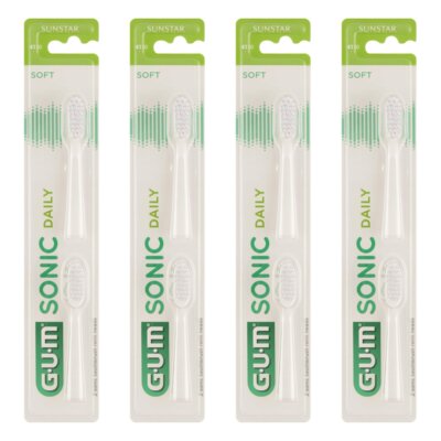 Oryginalna końcówka szczoteczki SUNSTAR GUM Sonic Daily Biały (8 szt.) (Ultracienkie włosie)