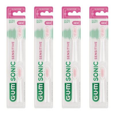 Oryginalna końcówka do szczoteczki SUNSTAR GUM Sonic Sensitive Biały (8 szt.) (Miękkie włókna)