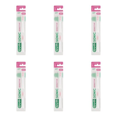 Oryginalna końcówka do szczoteczki SUNSTAR GUM Sonic Sensitive Biały (12 szt.) (Miękkie włókna)