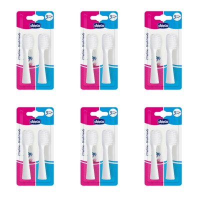 Oryginalna końcówka szczoteczki CHICCO 3+ (12 szt.) (Bardzo miękkie włosie)