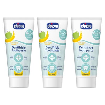 Pasta do zębów CHICCO z fluorem Jabłko-banan 45467 m 50 ml 3 szt.