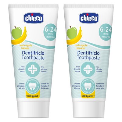 Pasta do zębów CHICCO z fluorem Jabłko-banan 45467 m 50 ml 2 szt.