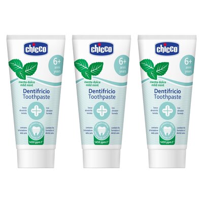 Pasta do zębów CHICCO z fluorem Mentol 6 L+ 50 ml 3 szt.