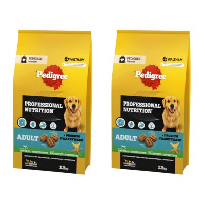 Karma dla psa PEDIGREE Professional Nutrition Adult z Drobiem i warzywami 2 x 12 kg