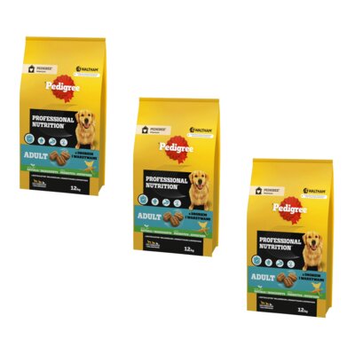 Karma dla psa PEDIGREE Professional Nutrition Adult z Drobiem i warzywami 3 x 12 kg