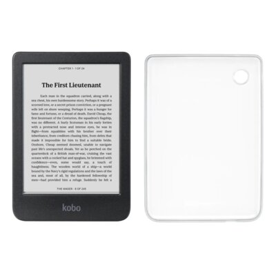 Czytnik e-booków KOBO Clara BW 6", Podświetlany ekran, Wi-Fi, Bez reklam Czarny + Etui na Clara Colour / Clara BW KOBO Przezroczysty