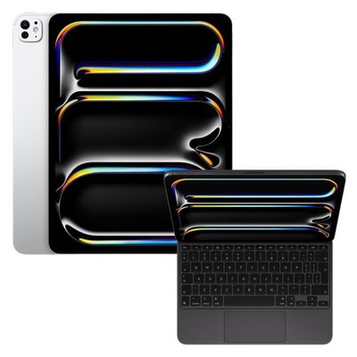Tablet APPLE iPad Pro 13" 7 gen. 2024 Nanoglass 1 TB Wi-Fi Srebrny + Etui na iPad Pro 13 cali APPLE Magic Keyboard Czarny Klawiatura