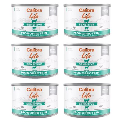Karma dla kota CALIBRA Life Sensitive Jagnięcina 6 x 200 g