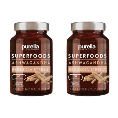 Adaptogen PURELLA Superfoods Ashwagandha (2 x 60 kapsułek)