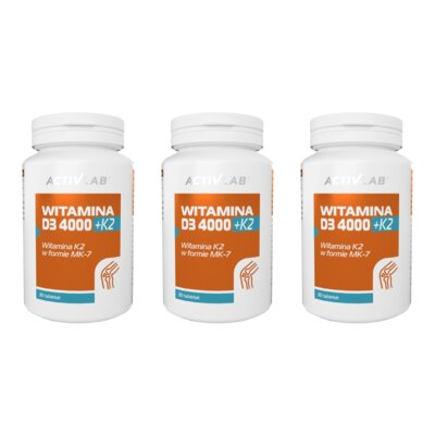 Witamina D3+K2 ACTIVLAB (3 x 30 tabletek)
