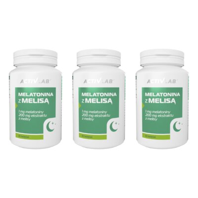 Suplement na sen ACTIVLAB Melatonina z melisą (3 x 30 tabletek)