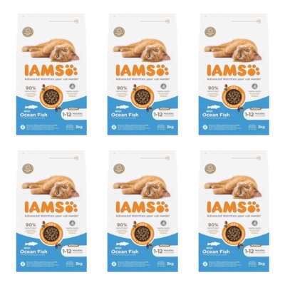 Karma dla kota IAMS For Vitality Kitten Ryba Morska 6 x 3 kg