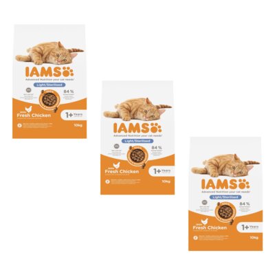 Karma dla kota IAMS Sterylized Adult Kurczak 3 x 10 kg