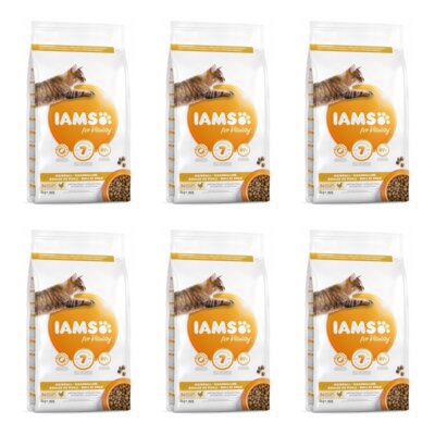 Karma dla kota IAMS For Vitality Hairball Kurczak 6 x 3 kg