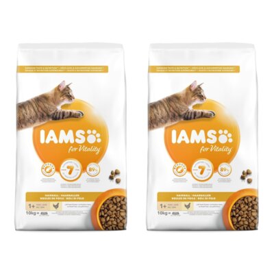 Karma dla kota IAMS For Vitality Hairball Kurczak 2 x 10 kg