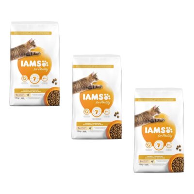 Karma dla kota IAMS For Vitality Hairball Kurczak 3 x 10 kg