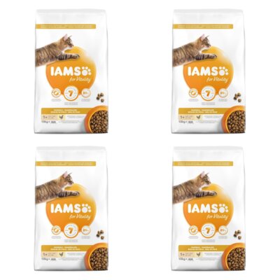 Karma dla kota IAMS For Vitality Hairball Kurczak 4 x 10 kg