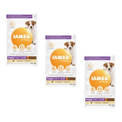 Karma dla psa IAMS For Vitality Puppy Kurczak 3 x 3 kg