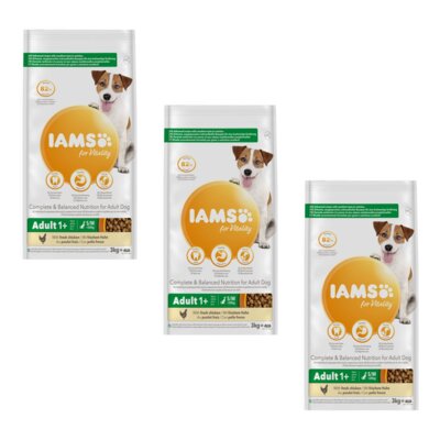 Karma dla psa IAMS For Vitality Kurczak 3 x 3 kg